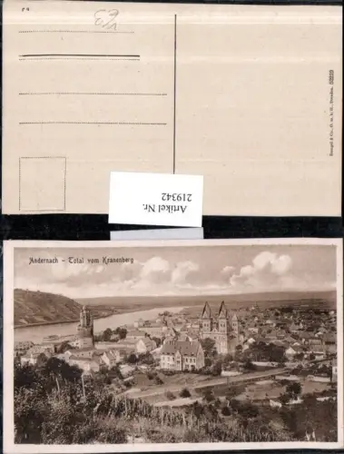 219342,Andernach Totale vom Kranenberg pub Stengel e Co 52219