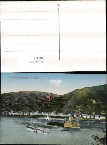 283437,Caub Totale m. Burg Gutenfels u. Pfalz