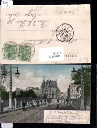 218741,St. Johann Saarbrücken Partie a. d. Neuen Brücke Straßenansicht