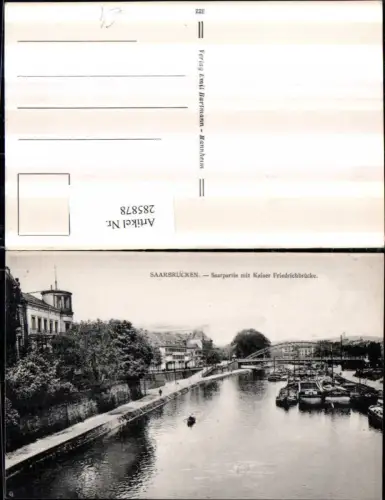 285878,Saarbrücken Saarpartie m. Kaiser Friedrichbrücke Brücke
