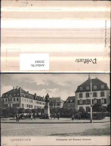 285885,Saarbrücken Schlossplatz m. Bismarck-Denkmal