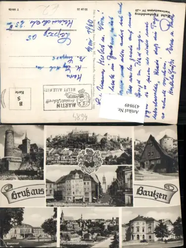 439849,Bautzen Totale Wasserkunst Kirche Bahnhof Theater Mehrbildkarte