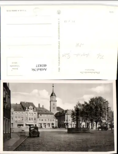483837,Bischofswerda Marktplatz Brunnen Kirche