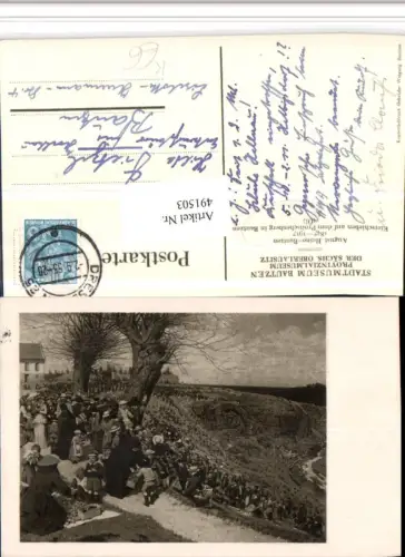 491503,Künstler AK August Heino Bautzen Eierschieben auf d. Proitschenberg