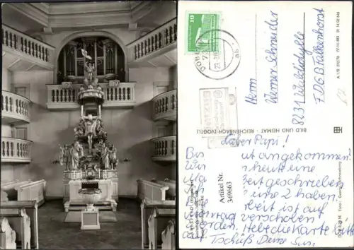 369663,Carlsfeld im Erzgebirge Trinitatiskirche Kirche Innenansicht Orgel