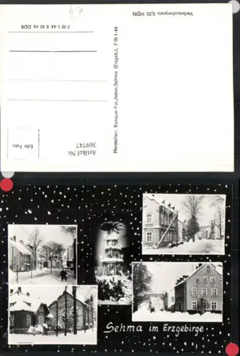 369747,Sehma im Erzgebirge Straßenansichten Winterbilder Mehrbildkarte