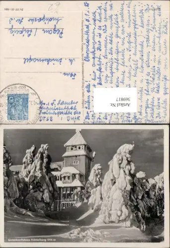 369817,Oberwiesenthal Fichtelberg Unterkunftshaus Winterbild