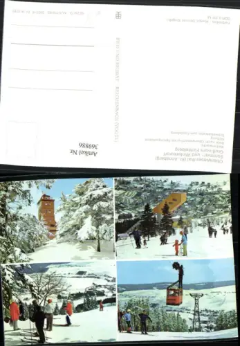369886,Oberwiesenthal Fichtelberg Wetterwarte Seilbahn Skihang Winterbilder Mehrbildkarte