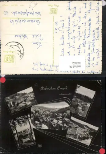 369892,Pobershau im Erzgebirge Totale Teilansichten Mehrbildkarte