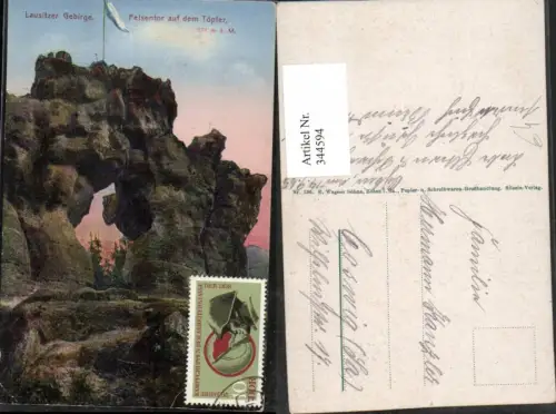 344594,Lausitzer Gebirge Felsentor auf dem Töpfer b. Oybin Felsenbogen
