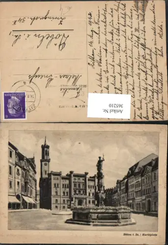 365210,Zittau in Sachsen Marktplatz Brunnen Rathaus