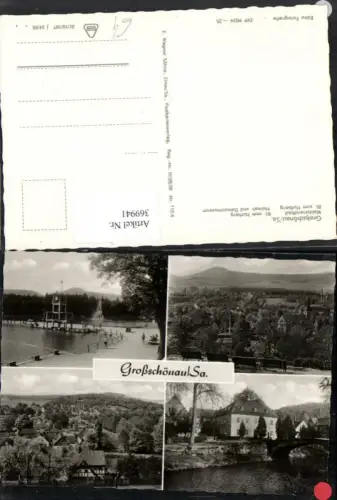 369941,Großschönau Teilansicht Strandbad Freibad Museum Brücke Mehrbildkarte