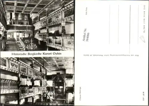 384006,Oybin Historische Bergkirche Innenansicht Orgel Mehrbildkarte