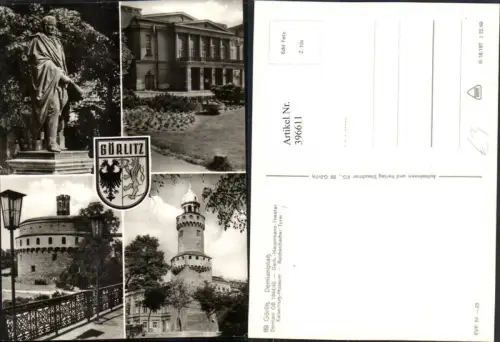 396611,Görlitz Demianiplatz Denkmal Theater Kaisertrutz-Museum Turm Mehrbildkarte