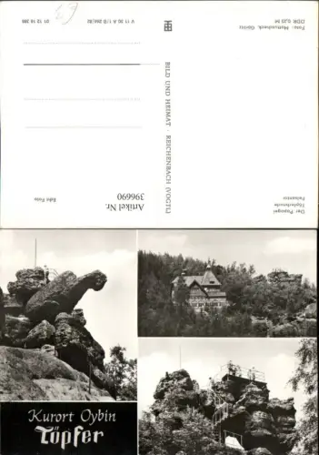 396690,Oybin Töpfer Felsen Papagei Töpferbaude Mehrbildkarte pub VEB