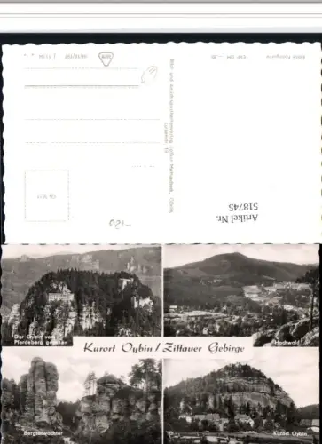518745,Oybin Totale Berg Hochwald Felsen Mehrbildkarte
