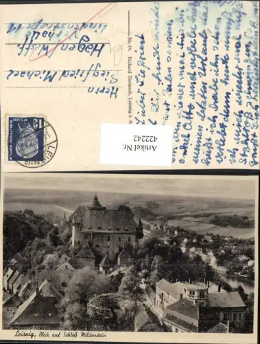 422242,Leisnig Teilansicht m. Blick auf Schloss Mildenstein