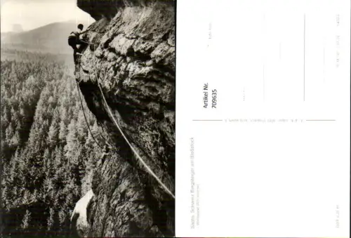 709635 Sächsische Schweiz Rathen Kletterer Bergsteiger