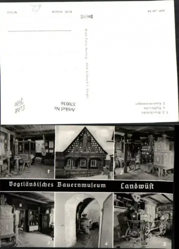 370036,Landwüst Vogtländisches Bauernmuseum Blockstube Rußküche Kammerwagen Mehrbildkarte