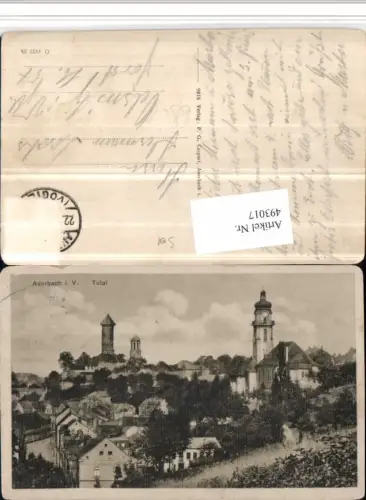 493017,Auerbach im Vogtland Totale Kirche Turm