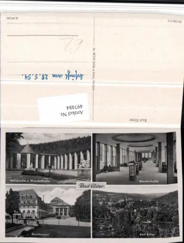497484,Bad Elster Totale Wandelhalle Kurtheater Mehrbildkarte