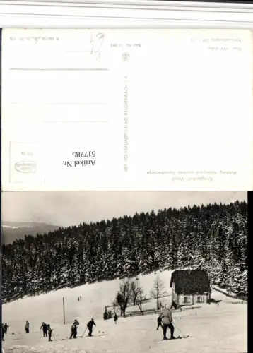 517285,Klingenthal im Vogtland Aschberg Rödergrund Skifahrer Winterbild pub VEB