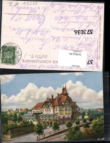 702261 Künstler AK Jößnitz im Vogtland b. Plauen Bahnhofshotel pub WIRO-Künstlerkarte 3578 A