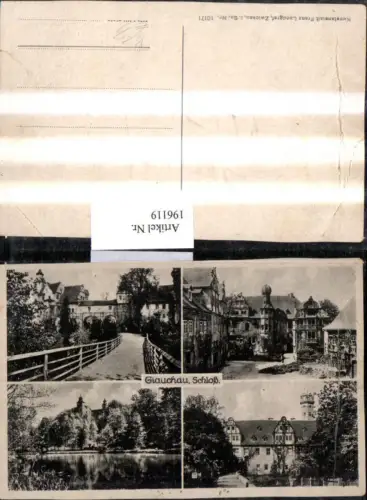 196119,Glauchau Schloss Brücke Partie Mehrbildkarte