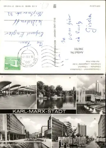 396701,Chemnitz Omnibus-Bahnhof Schlossteich Stadthalle Mehrbildkarte pub VEB