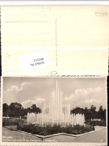483212,Chemnitz Schlossteich Anlagen Leuchtspringbrunnen