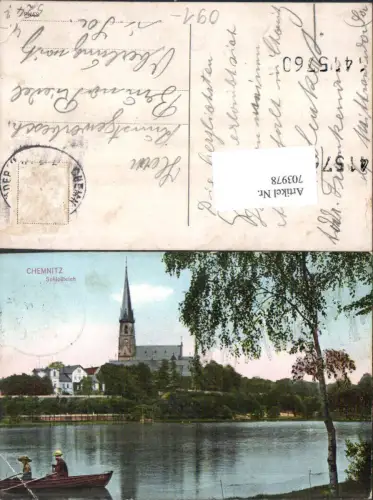 703978 Chemnitz Schloßteich Boot gel Oberlungwitz Zwickau