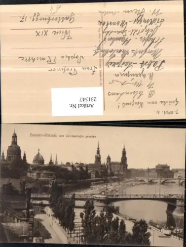 231547,Dresden Altstadt Teilansicht v. Terrassenufer gesehen Brücke