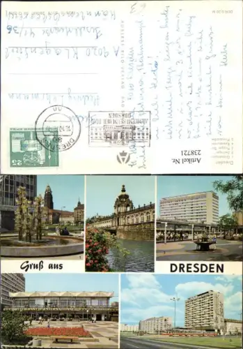 238721,Dresden Glasbrunnen Zwinger Restaurant International Prager Straße Mehrbildkarte