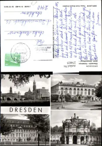 274825,Dresden Brücke Kirche Verkehrsmuseum Hotel Gewandhaus Zwinger Mehrbildkarte