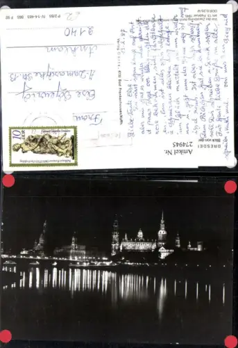 274945,Dresden Teilansicht Blick von d. Marienbrücke Brücke b. Nacht