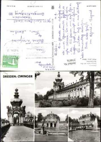 274976,Dresden Zwinger Kronentor Langgalerie Wallpavillon Salon Springbrunnen Mehrbildkarte