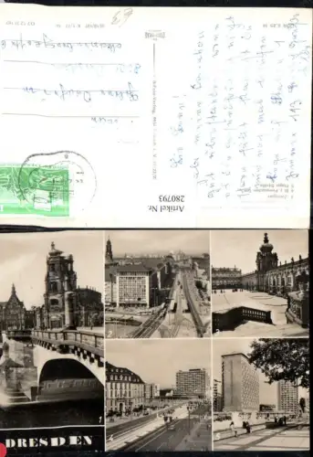 280793,Dresden Dimitroffbrücke Brücke Kirche Ernst-Thälmann-Straße Zwinger Prager Straße Mehrbildkarte