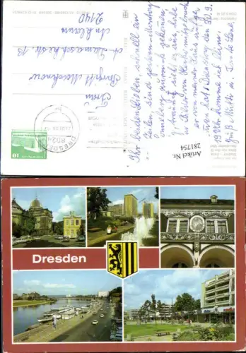 281754,Dresden Hochschule f. Bildende Künste Torhaus Coselpalais Stallhof Markt Mehrbildkarte