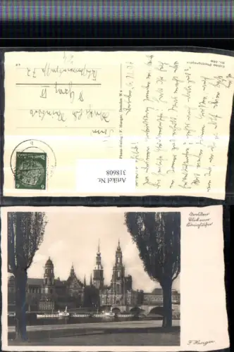 318608,Dresden Blick vom Königsufer Teilansicht Kirche Brücke pub Foto F. Hunger