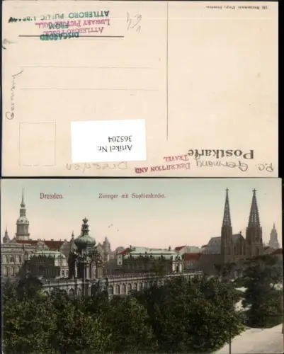 365204,Dresden Zwinger m. Sophienkirche Kirche pub Hermann Poy 18