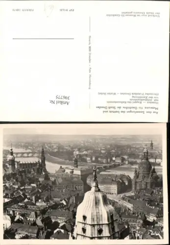 396775,Dresden Kuppel des Rathausturmes m. Altstadtzentrum Teilansicht