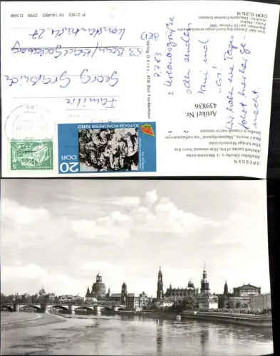439836,Dresden Teilansicht Elbufer von d. Marienbrücke