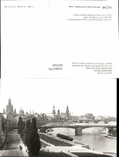 443569,Dresden Altstädter Elbufer Teilansicht Fluss Brücke