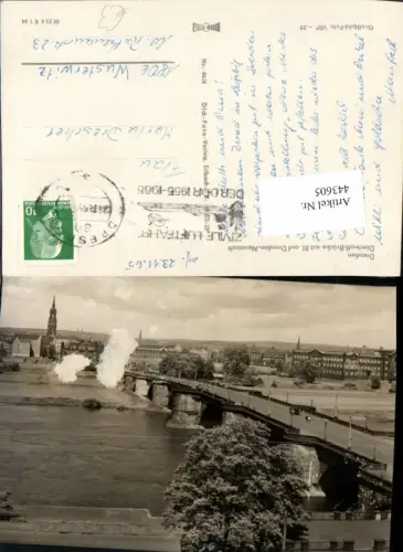 443605,Dresden Dimitroff-Brücke m. Neustadt Teilansicht