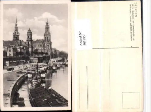 501985,Dresden Dampfer-Anlegestelle m. Brühlscher Terrasse u. Kirche