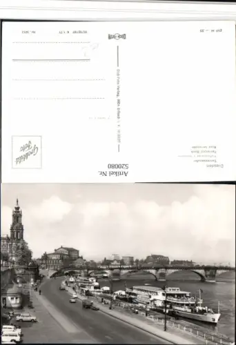 520080,Stadt Dresden Terrassenufer Oldtimer Dampfer
