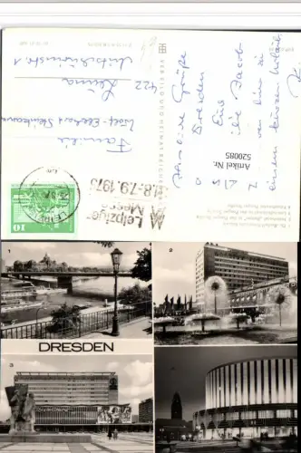 520085,Stadt Dresden Dr. Rudolf Friedrichs Brücke Interhotel Kino Filmtheater Prager Straße