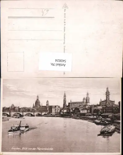 543024,Dresden Blick v. d. Marienbrücke Schiff Dampfer
