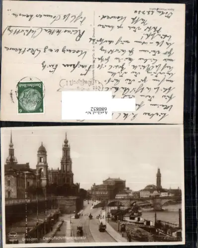 680852 Altstadt-Dresden Brühlsche Terrasse Terrassenufer Elbe Brücke Landungsplatz Dampfer