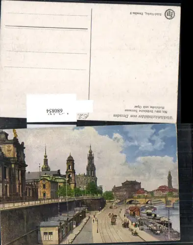680854 Altstadt-Dresden Brühlsche Terrasse Terrassenufer Elbe Brücke Landungsplatz Dampfer